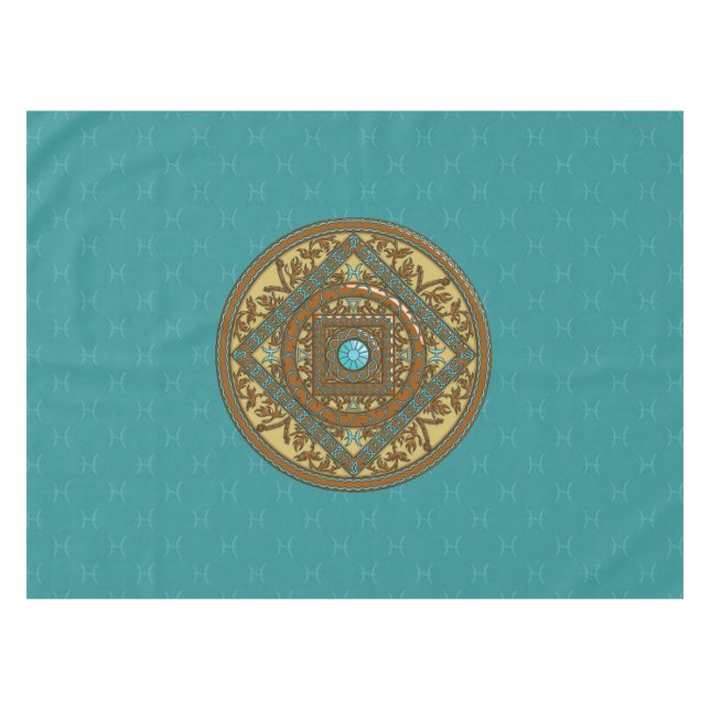 Mantel Pisces Mandala Tablecloth (Frente (Horizontal))