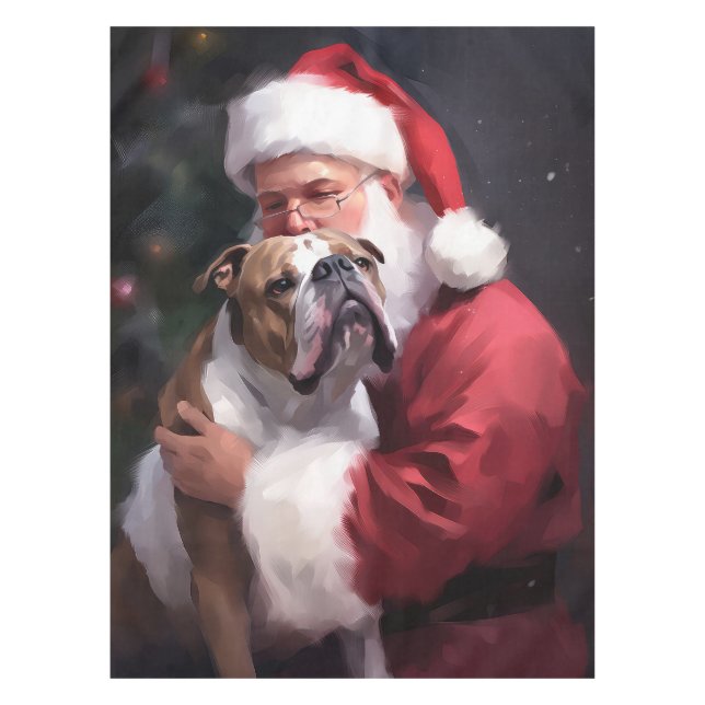 Mantel Pitbull con Papá Noel Festivo de Navidad (Anverso)