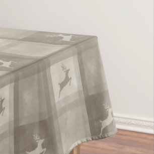 Mantel Plaid de ciervo beige textura de acuarela Navidad