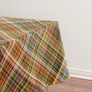 Mantel Plaid marrón, verde y azul del sicómoro de otoño
