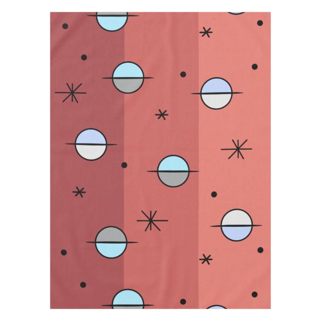 Mantel Planes de edad del espacio retro estrellas Salmon  (Anverso)