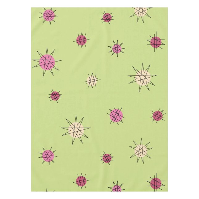 Mantel Planetas Starburst de la Edad Atómica Lime Green (Anverso)