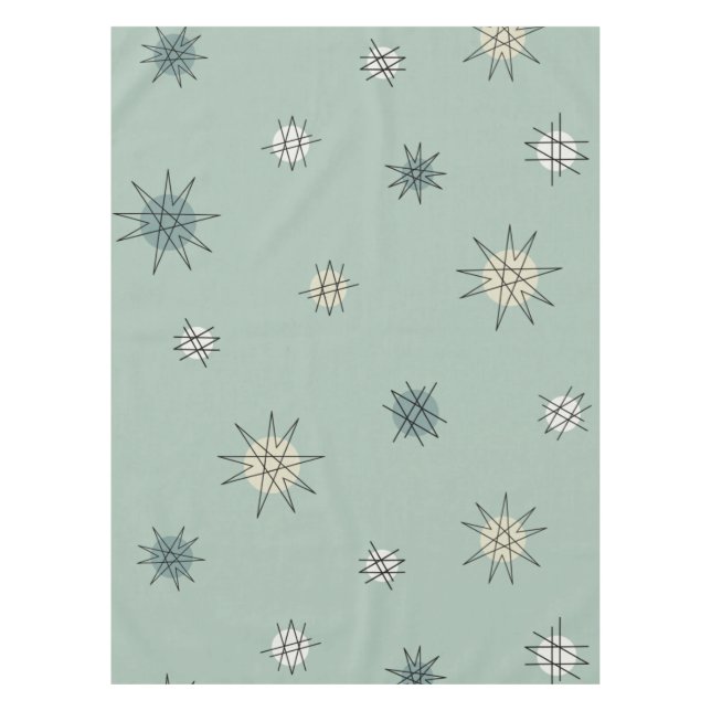 Mantel Planetas Starburst de la Edad Atómica Sage Green (Anverso)