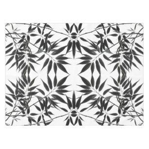 Mantel Planta de bambú blanco y negro