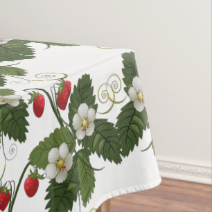 Mantel Planta de Fresa Retro con Remolinos de Oro