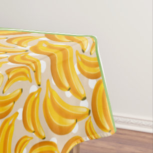 Mantel Plátano Lindo Lunares y Chevron Amarillo