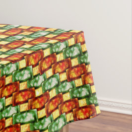 Mantel Platos rectangulares tallados y manchados, verde r