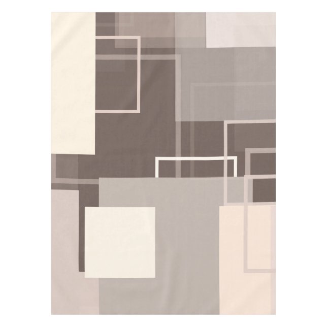 Mantel Plazas geométricas - Chocolate y crema (Anverso)