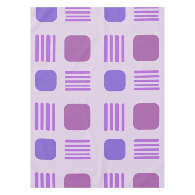 Mantel Plazas Modernas De Mediano Siglo Líneas De Púrpura (Anverso)