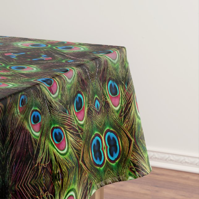 Mantel plumas de pavo real verde verde azulado de art dec (In Situ)