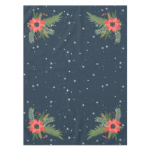 Poinsettias rojas del país en azul