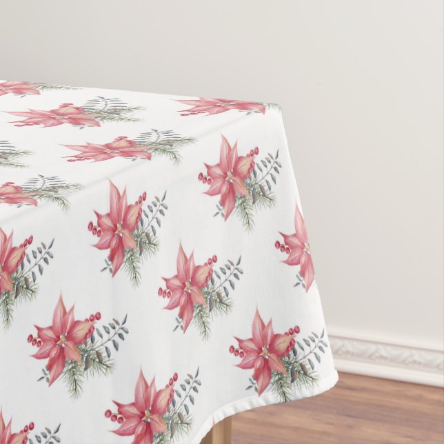 Mantel Poinsettias Tablecloth (In Situ)