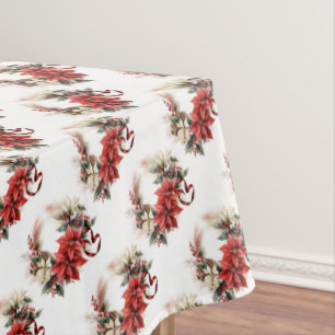 Mantel Poinsettias y Navidades Holly
