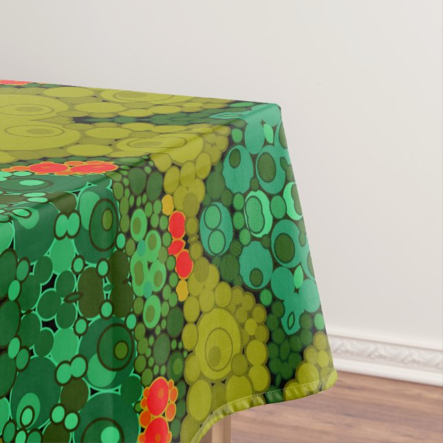 Mantel Pointillismo sin foco, círculos pintados a mano al (In Situ)