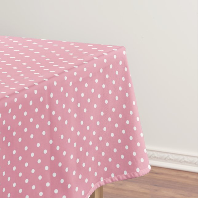 Mantel Polka Dots on Pink (In Situ)