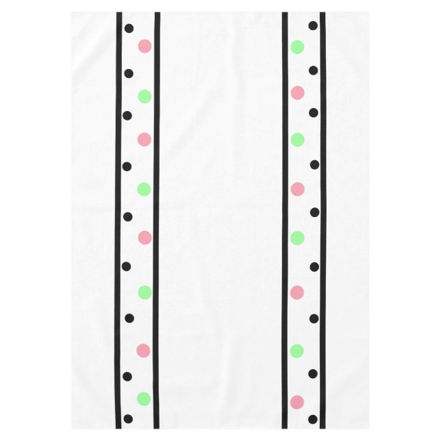 Mantel Polka verde rosa con puntos blancos (Anverso)
