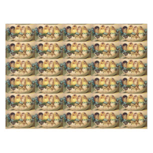 MANTEL POLLOS CON FLORES EN HUEVOS ORIENTALES