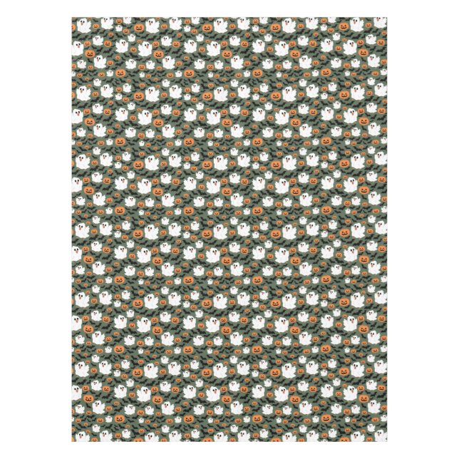 Mantel Pollos fantasmas tristes con calabazas y murciélag (Anverso)