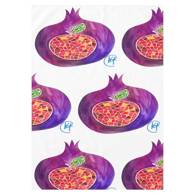 Mantel Pomegranate Apple Rosh Hashana Table Cloth (Anverso)