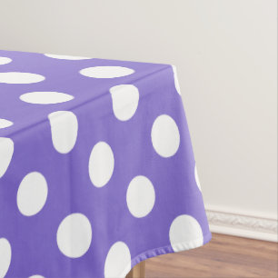 Mantel Pos de polka blanco en periwinkle