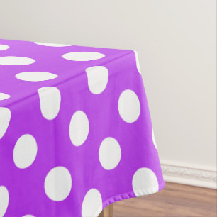 Mantel Pos de polka blanco sobre púrpura brillante