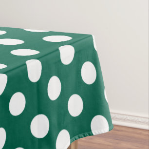 Mantel Pos de polka blanco sobre verde sabio