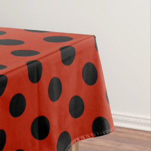 Mantel Pos de polka negra en rojo
