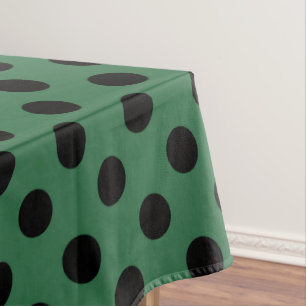 Mantel Pos de polka negra en verde gelatina