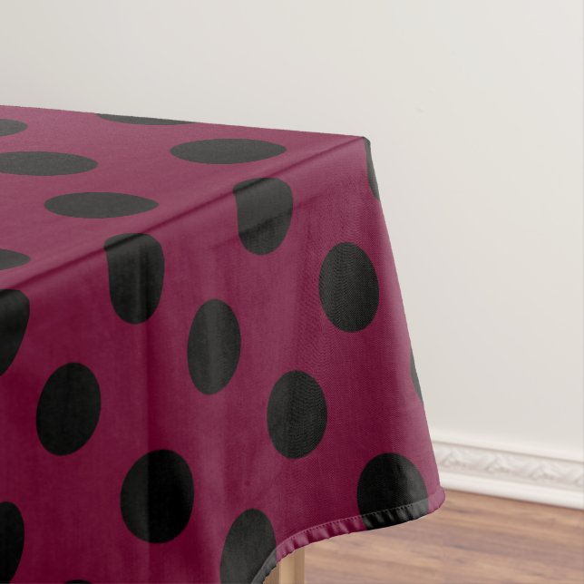Mantel Pos de polka negro en burdeos (In Situ)