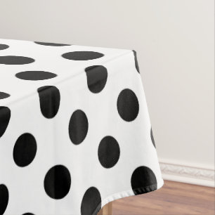 Mantel Pos de polka negro sobre blanco