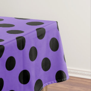 Mantel Pos de polka negro sobre lavanda