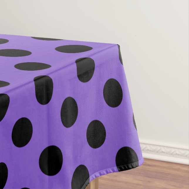 Mantel Pos de polka negro sobre lavanda (In Situ)