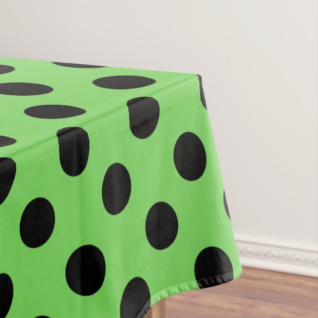 Mantel Pos de polka negro sobre verde lima (In Situ)