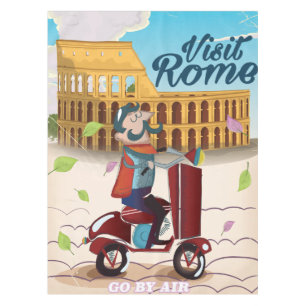 Mantel Póster de viaje de dibujos animados de Roma