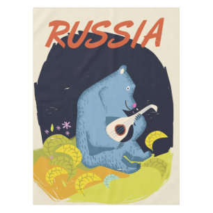 Mantel Póster de viaje del oso de Rusia vintage