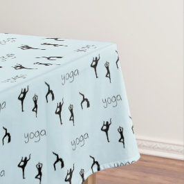 Mantel Posturas de yoga y patrón de texto en azul