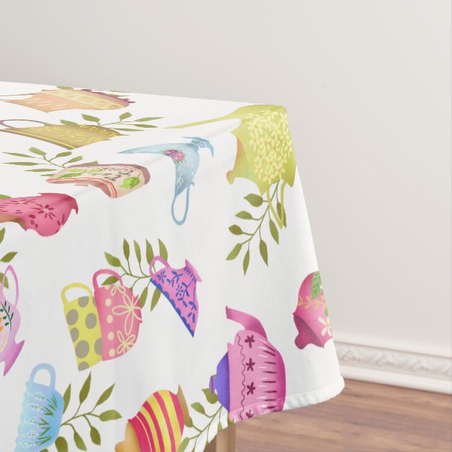 Mantel Potes de té y tazas de blanco (In Situ)