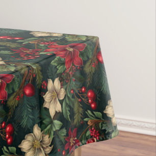 Mantel Preciosa chinoisería floral de Navidad