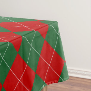 Mantel Preppy Argyle Tartán Diamond Plage Verde Rojo