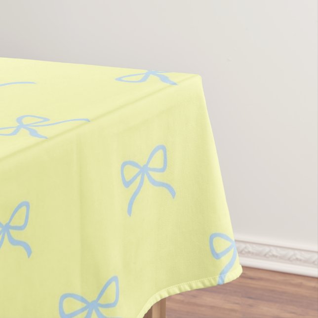 Mantel Preppy Chic Yellow & Blue Bow Pattern Spring  (In Situ)