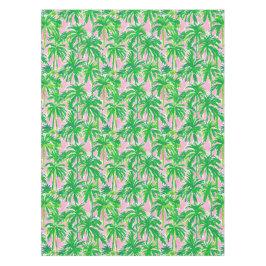 Mantel Preppy Palma Verde Rosa | Costero Tropical