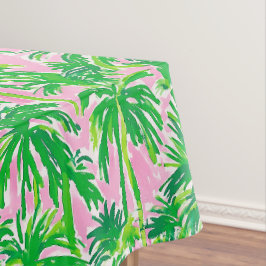 Mantel Preppy Palma Verde Rosa | Costero Tropical