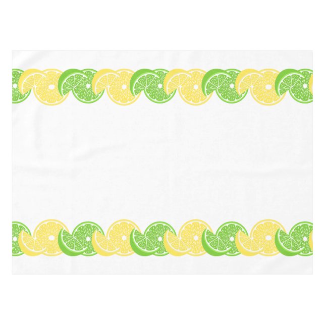Mantel Preppy Summer Citrus Lemon & Lime Slice Border (Frente (Horizontal))