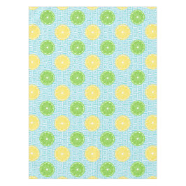 Mantel Preppy Summer Citrus Limón Lima sobre Turquesa