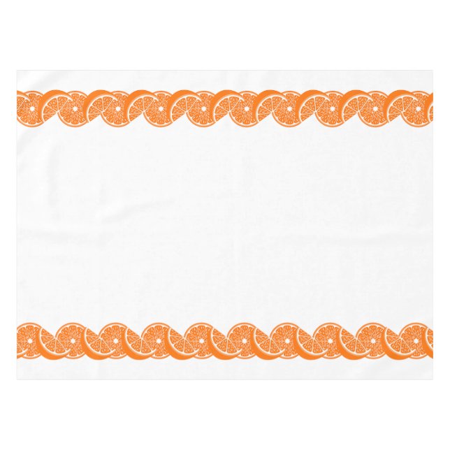 Mantel Preppy Summer Citrus Orange Slice Border (Frente (Horizontal))