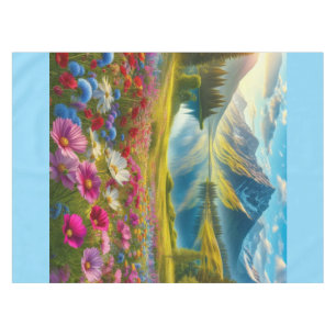 Mantel Primavera colorida/lago floral de montaña