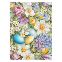 Mantel Primavera. Narcisos, Jacintos, Tulipanes, Huevos d