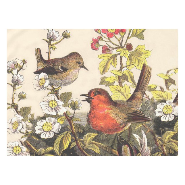 Mantel Primavera Robin Birds Red Birds (Frente (Horizontal))