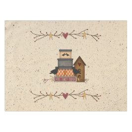 Mantel Primitive Faith Family Friends 52 X 70 Tablecloth