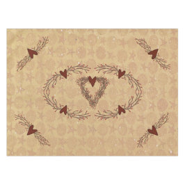 Mantel Primitive Pip Berry Heart Wreath Tablecloth